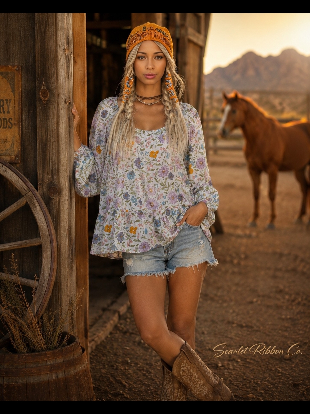 a.n.a Floral Print Peplum Blouse